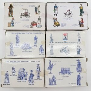 Vintage Liberty Falls Americana Pewter Collection Figures Set 6 Boxs Western